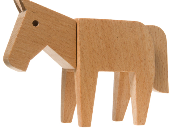Areaware 创意木制马 拼装儿童玩具 Dovetail Horse创意原木设计