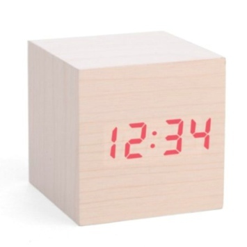 Kikkerland 木制立方体声控式闹钟/Clap Alarm Clock