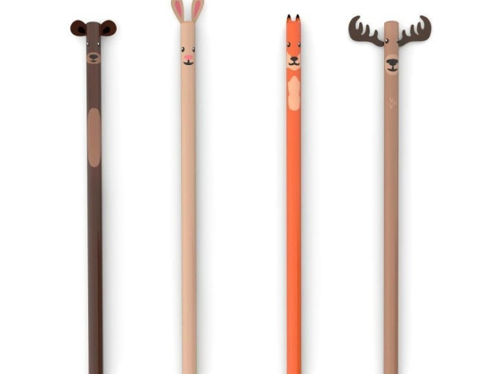 Kikkerland Woodland Pencil Set Of 4